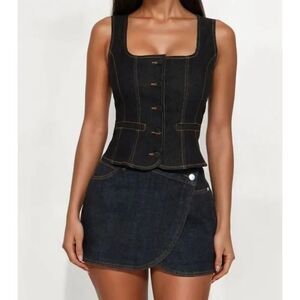 Denim Love Affair Vest - Dark Wash